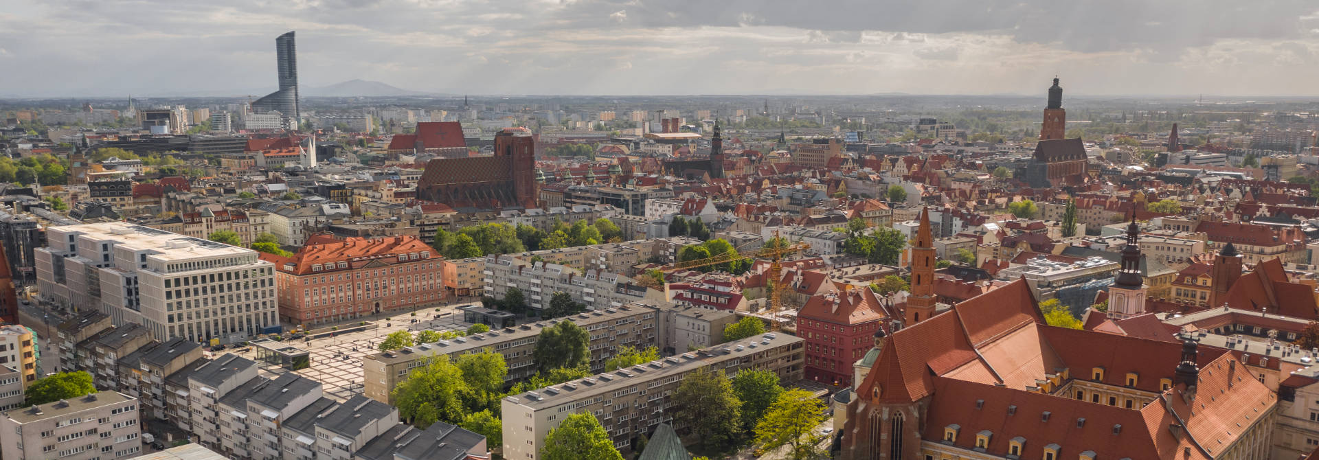 Panorama centrum miasta w Wrocław