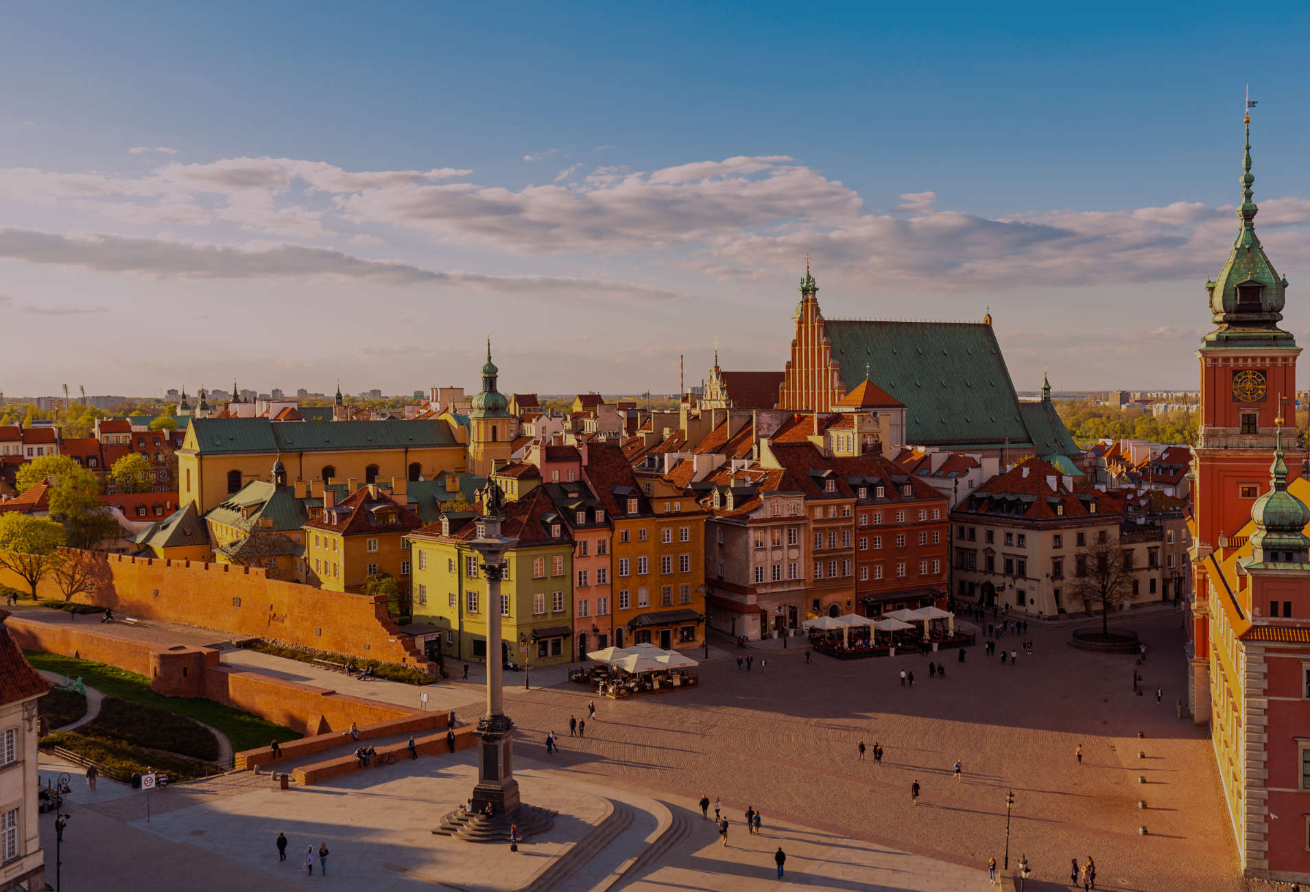 Widok na Stare Miasto w Warszawie.