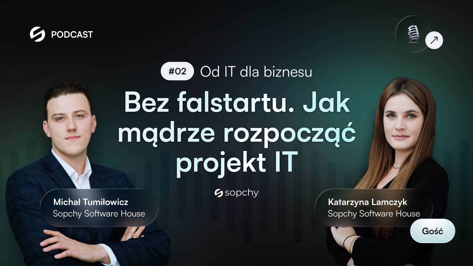Podcast Od IT dla biznesu, Michał Tumiłowicz i Kasia Lamczyk z Sopchy