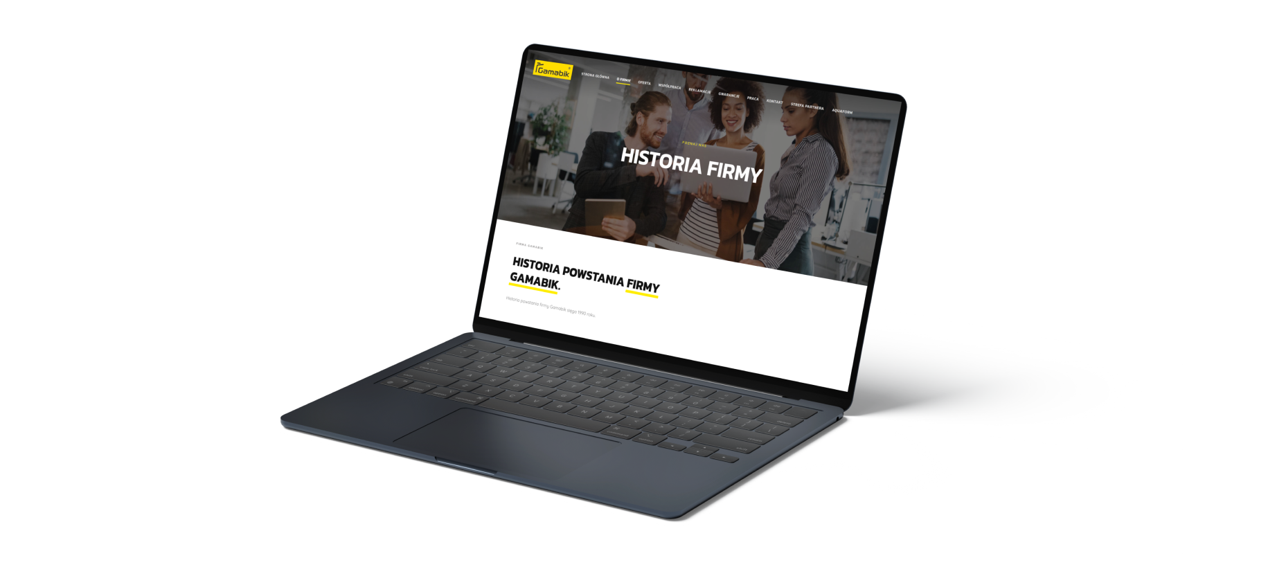 Strona internetowa Gamabik - wersja desktopowa