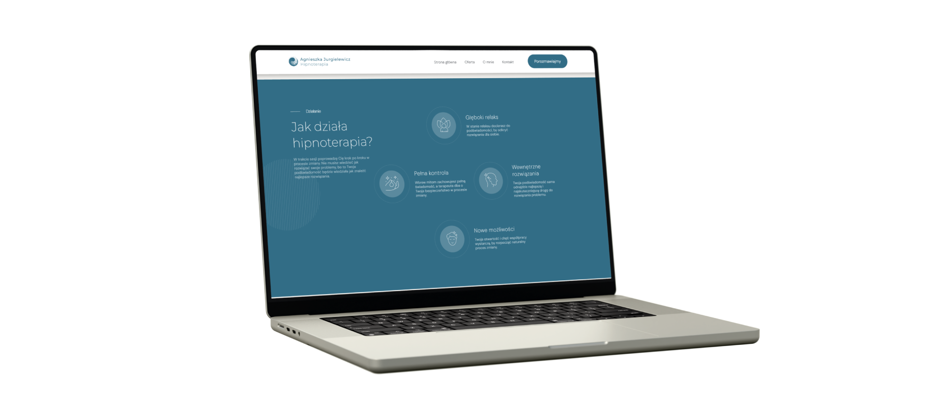 Strona internetowa Jurgielewicz hipnoterapia - wersja desktop