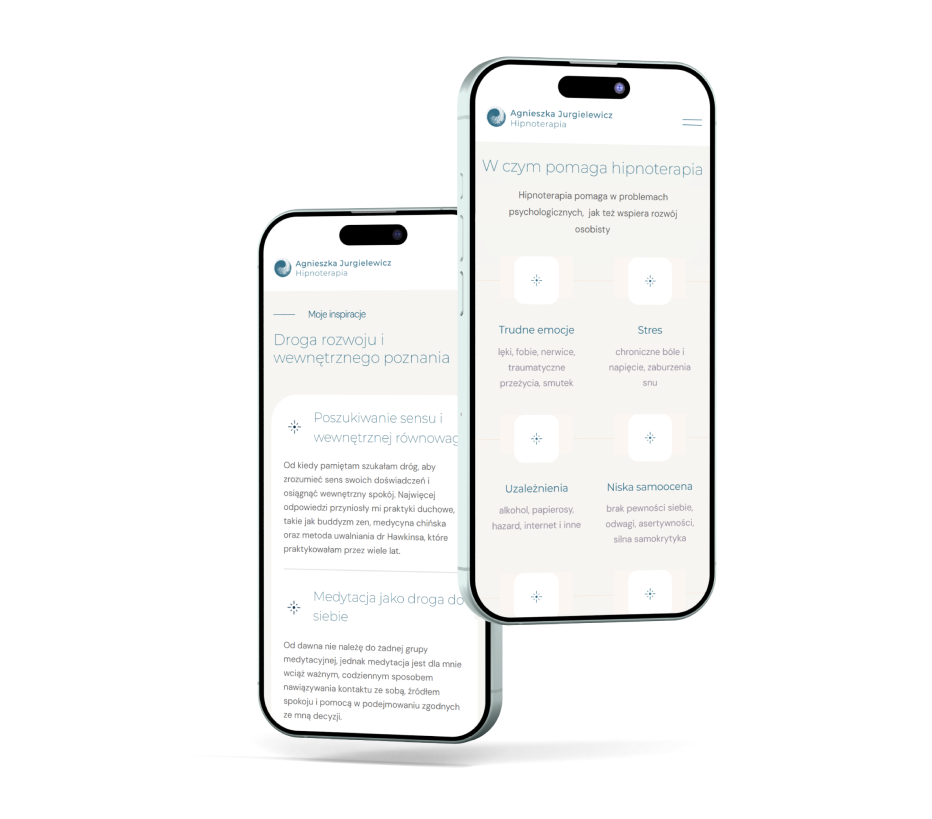 Prezentacja oferty na stronie internetowej Jurgielewicz Hipnoterapia