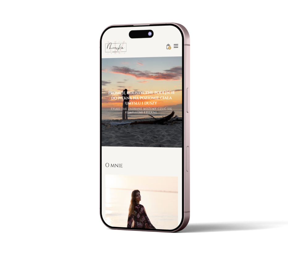 Widok wersji mobilnej strony internetowej monikazbrzezna.pl