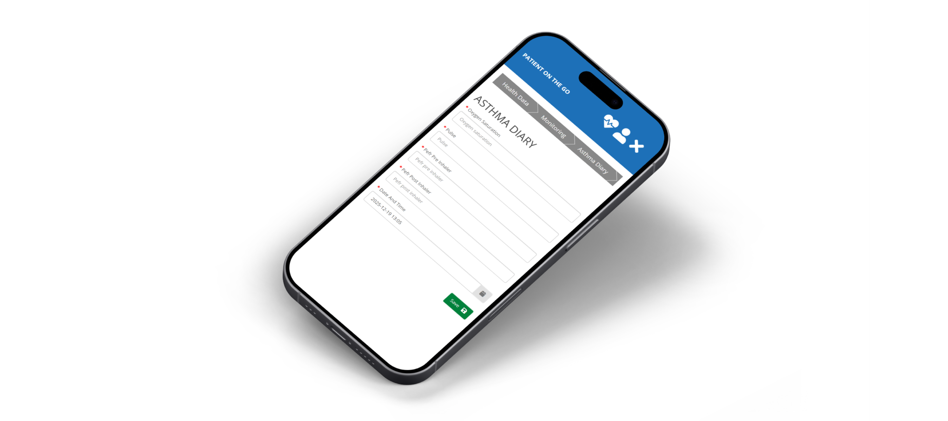 Widok aplikacji Patient On The Go